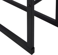 Metal Steel Firewood Rack - Outdoor/Indoor Log Storage Holder for Patio & Fireplace