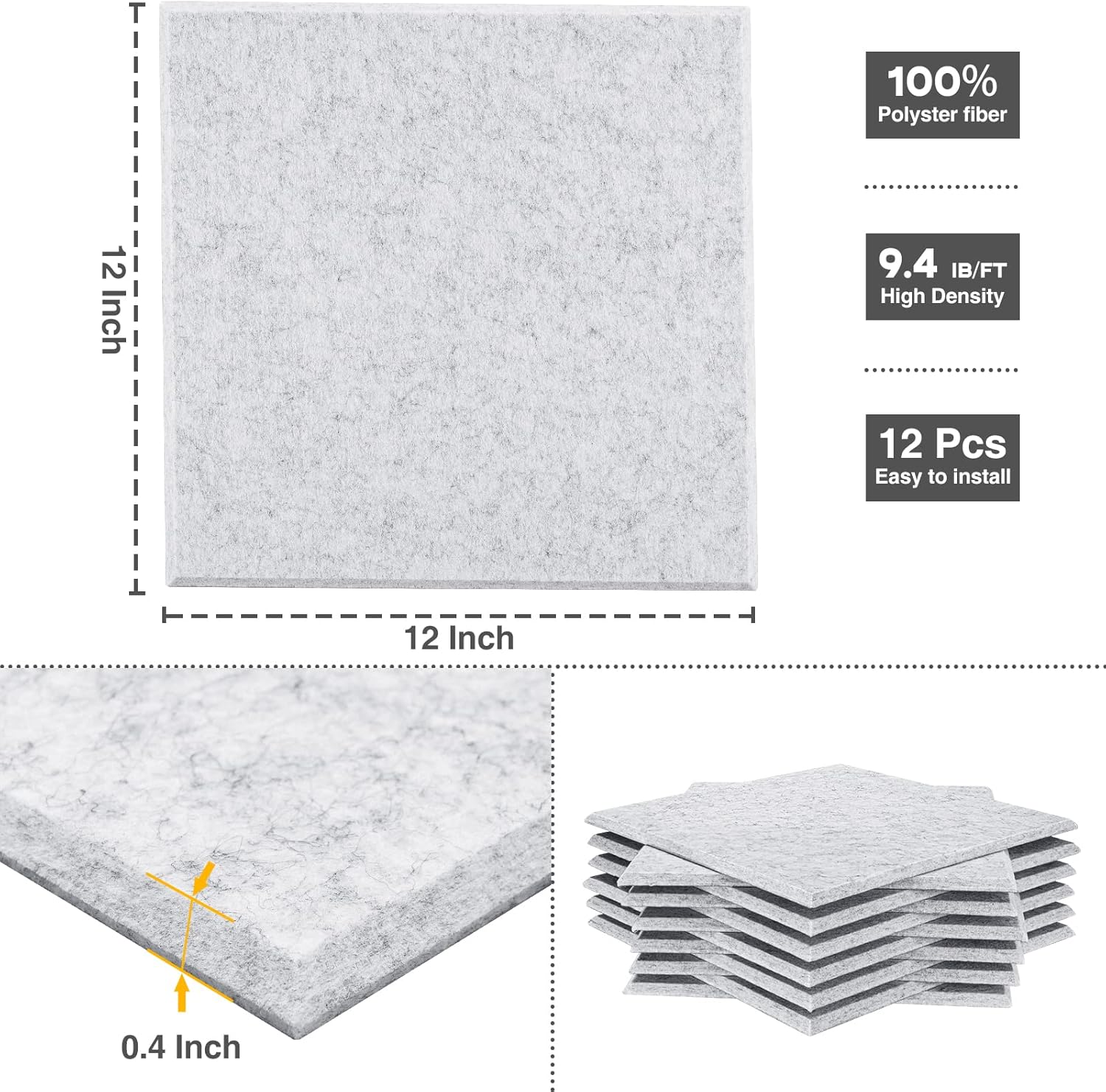 Modern Self-Adhesive Acoustic Panels - Decor Sound Absorber for Living Room & Café