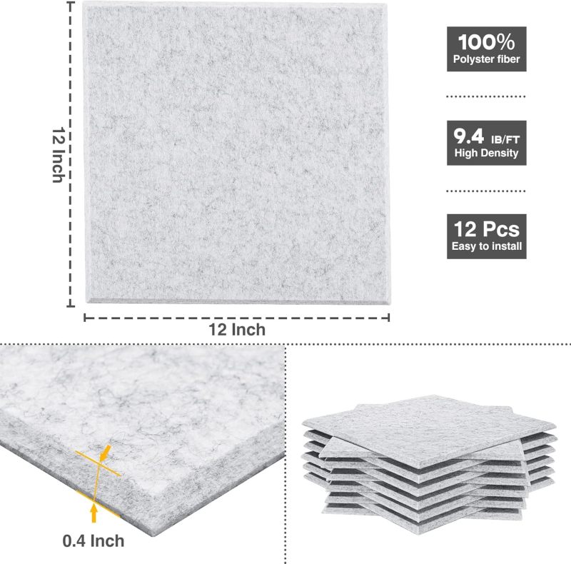 Modern Self-Adhesive Acoustic Panels - Decor Sound Absorber for Living Room & Café