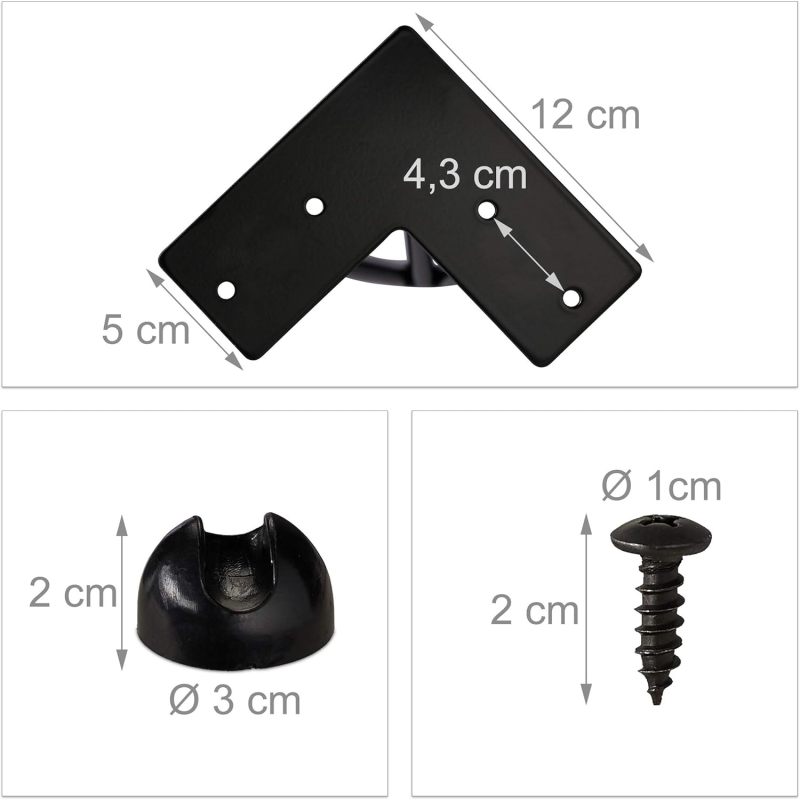 DIY-Friendly Hairpin Table Legs Set of 4, 2 Braces, Metal, Hairpin Table Leg