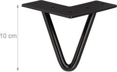 Hairpin Legs, Set of 4, 2 Braces, Metal, Hairpin Table Leg for Stool