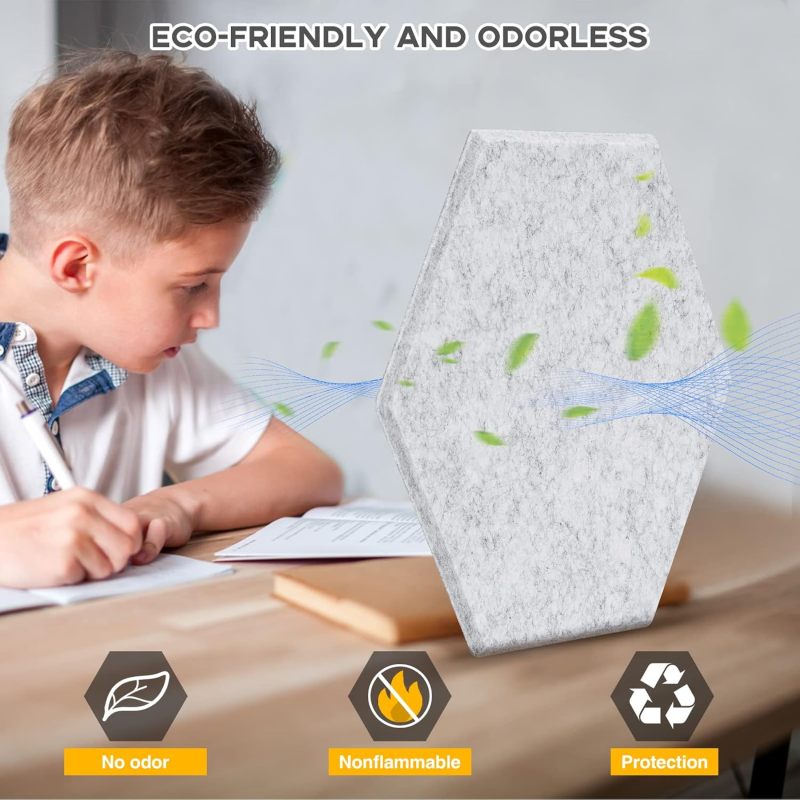 Pack of 12 Acoustic Panels, Self-Adhesive, Sound Insulation Panels, Wall for Sound Studio, Office, Studio Wall Decoration