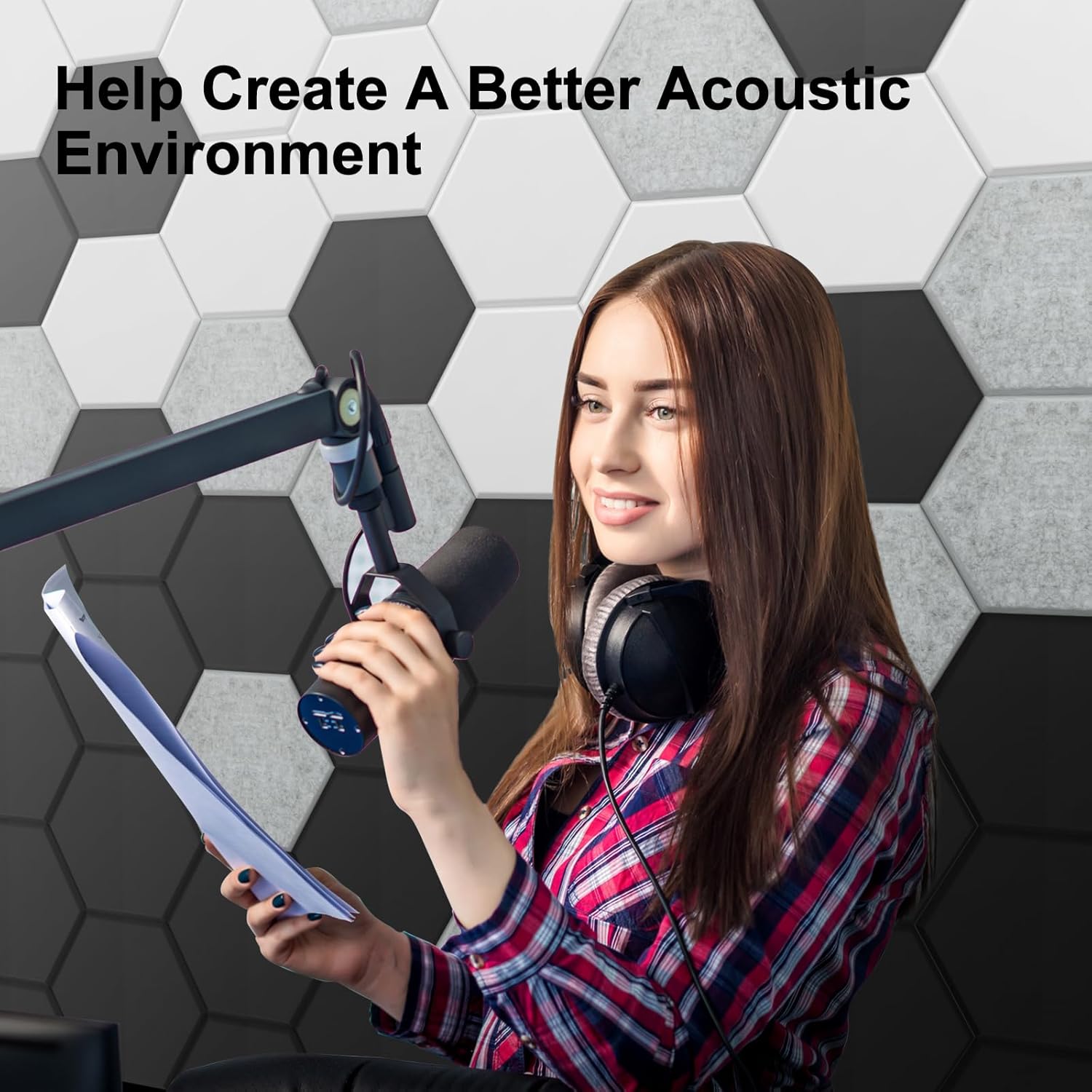 Premium Self-Adhesive Acoustic Panels - 12 Pack Sound Absorption Panels for Gaming Room