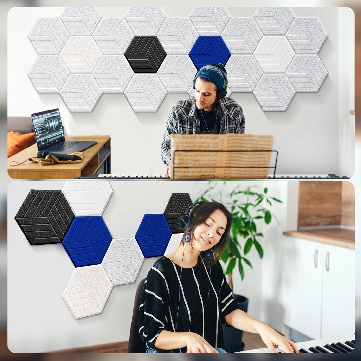 Easy Install Self-Adhesive Acoustic Panels - Noise Reduction for Office & Bedroom
