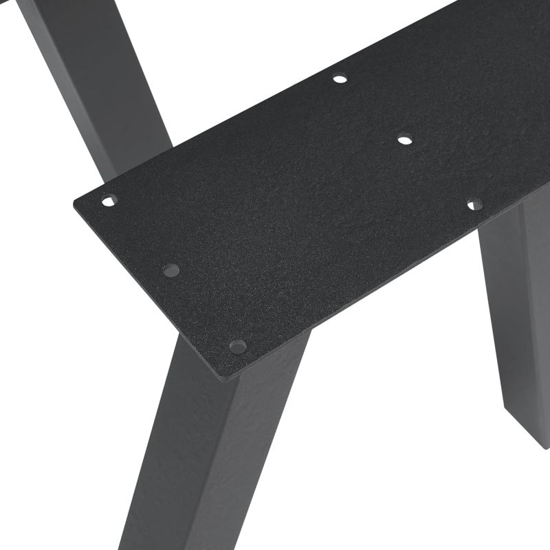 Table Legs Set of 2 Metal Legs 42 x 40 cm Height Adjustable Table Frame for Coffee Table Bench Stool Black Table Feet