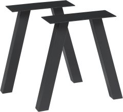 Table Legs Set of 2 Metal Legs 42 x 40 cm Height Adjustable Table Frame for Coffee Table Bench Stool Black Table Feet