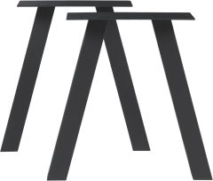 Table Legs Set of 2 Metal Legs 42 x 40 cm Height Adjustable Table Frame for Coffee Table Bench Stool Black Table Feet