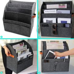 Stylish Felt Magazine Rack - Lightweight Storage Basket for Magazines, Brochures & Files