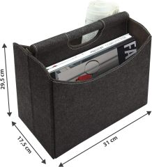 Felt Magazine Rack Magazine Rack Grey
