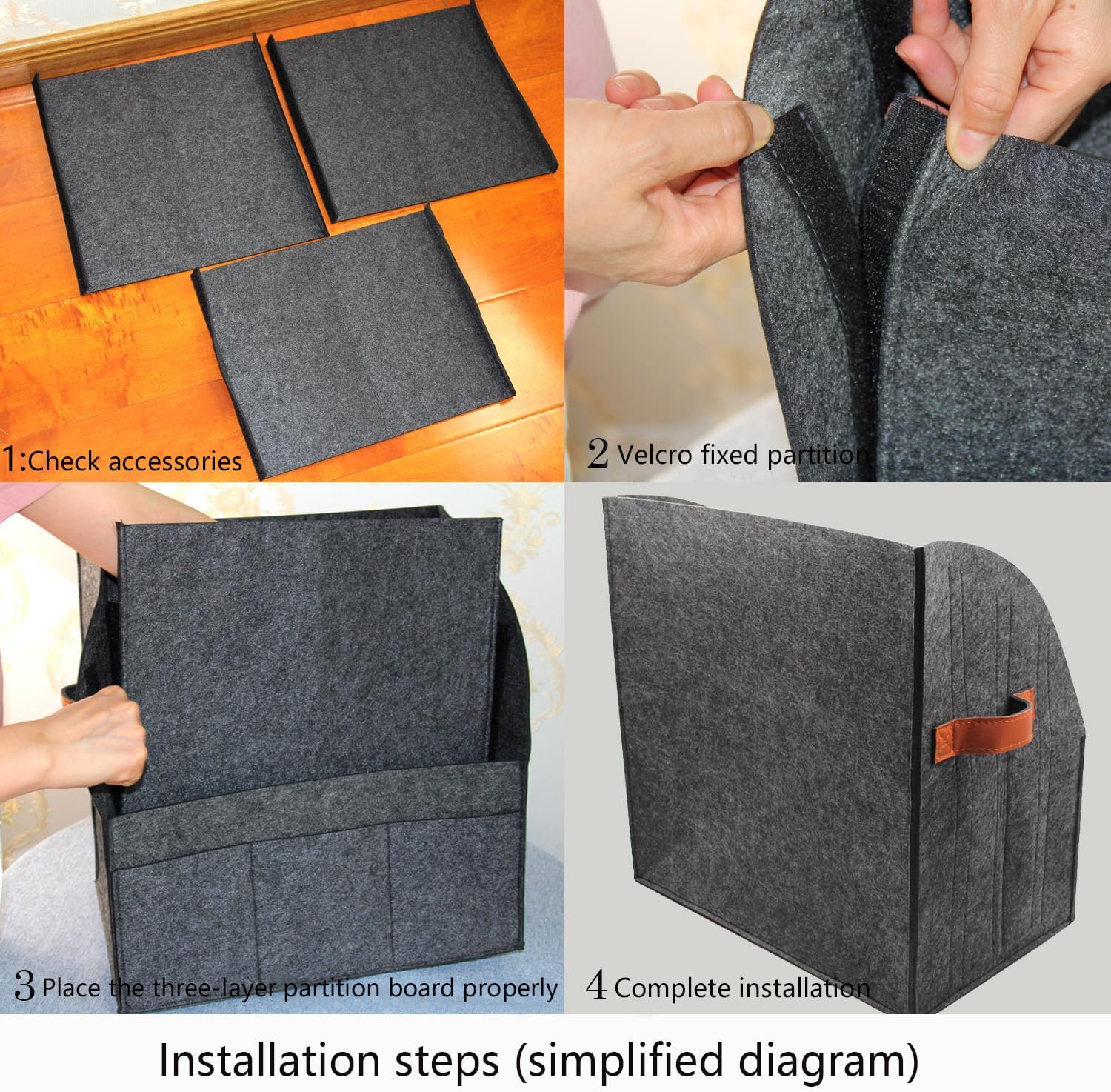 Stylish Felt Magazine Rack - Lightweight Storage Basket for Magazines, Brochures & Files