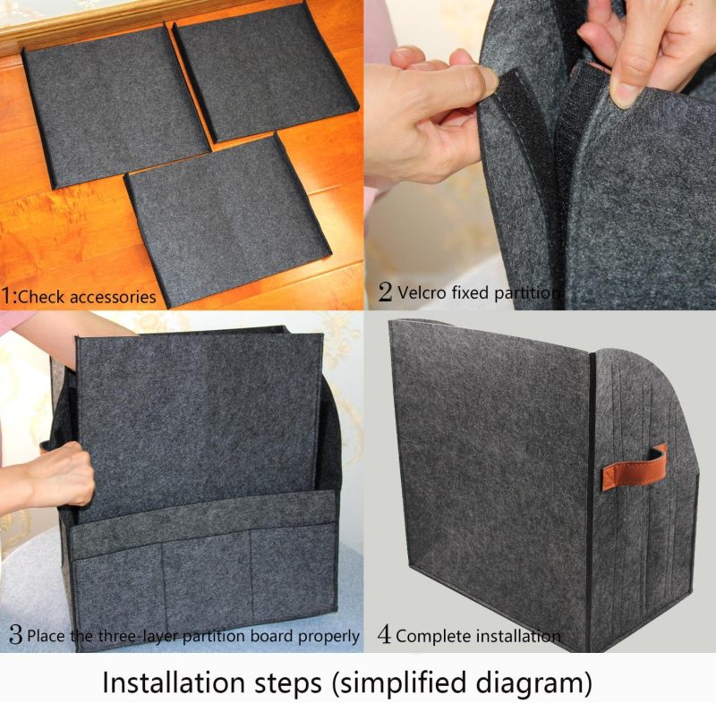 Stylish Felt Magazine Rack - Lightweight Storage Basket for Magazines, Brochures & Files