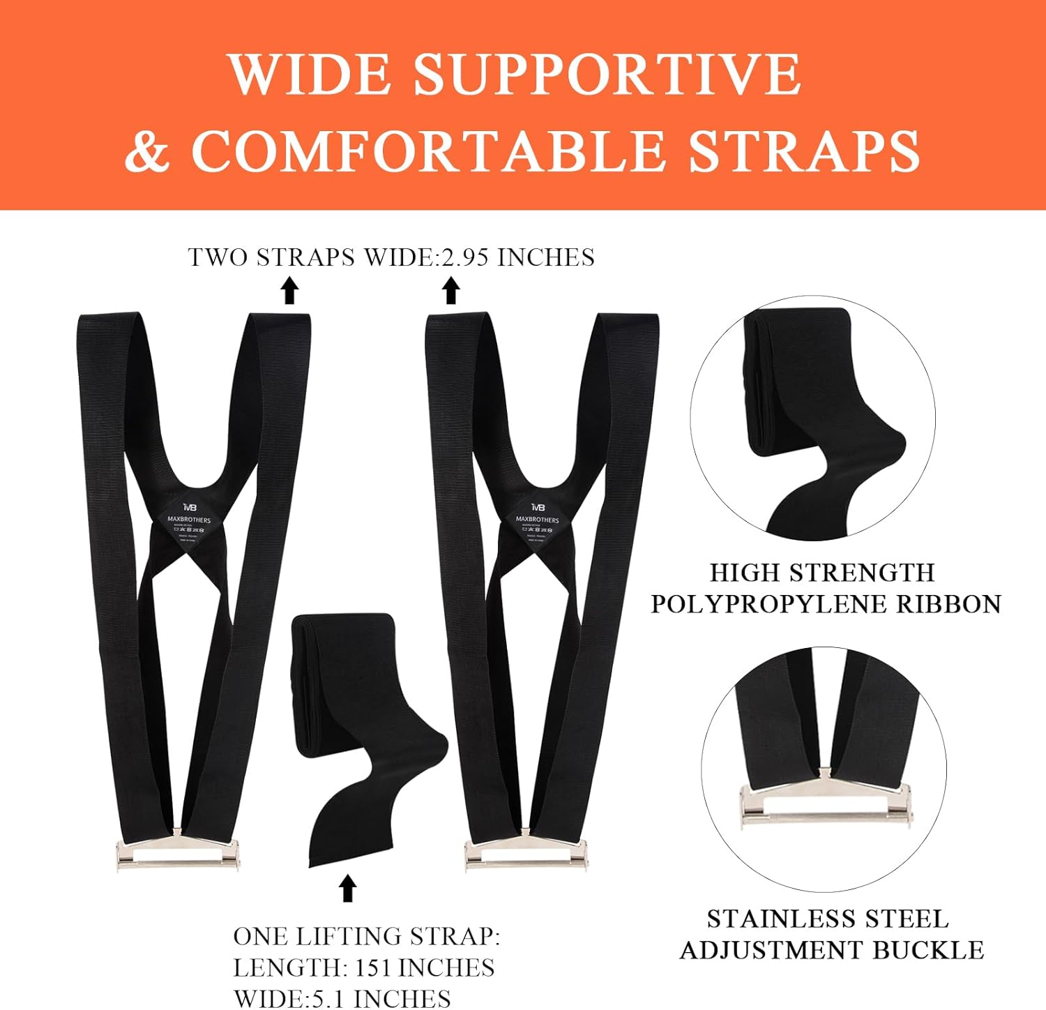 Moving Straps 2 Person Lifting and Moving Belts, Lifting, Moving and Carrying Furniture