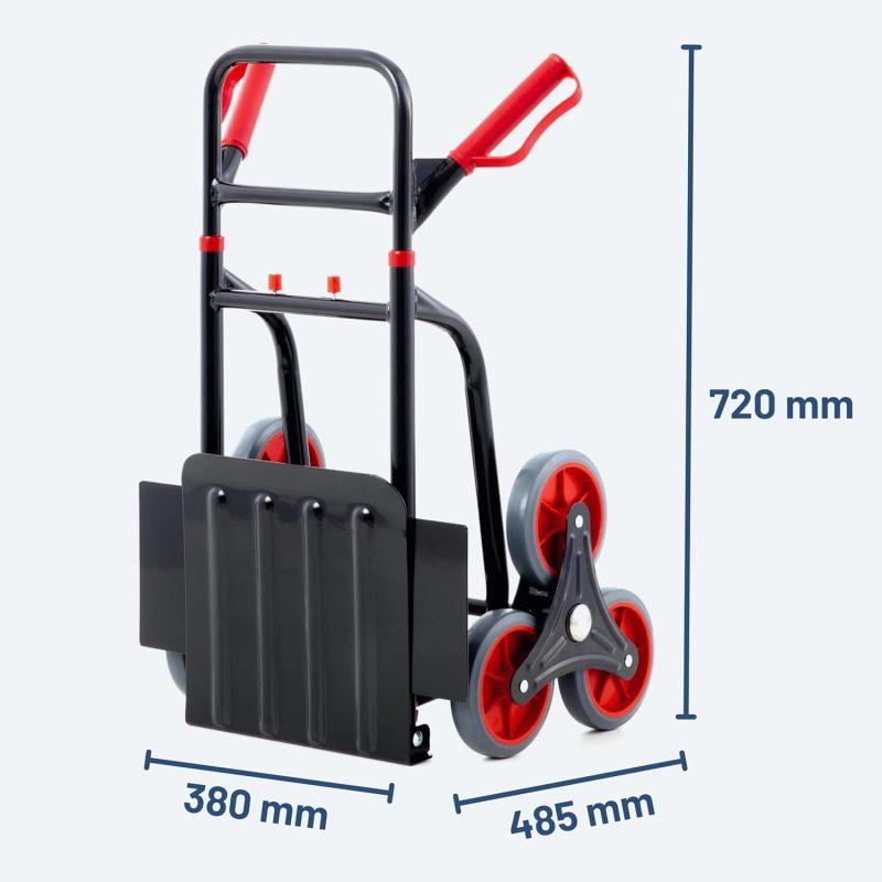 Folding and Height-Adjustable Sack Truck Made of Steel with 3-Wheel System as Stair Sack Truck, Wheeler or Wooden Transport Trolley