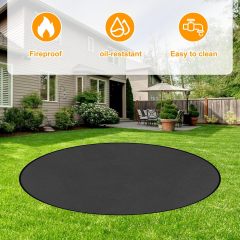 Round BBQ Floor Protection Mat Water-Resistant Oil Resistant Grill Floor Protection Mat for BBQ Grill Fireplace