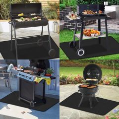 Grill Floor Protection Mat Square BBQ Floor Protection Mat 61x102cm Water-Resistant Oil Resistant Grill Floor Protection Mat for BBQ Grill Fireplace