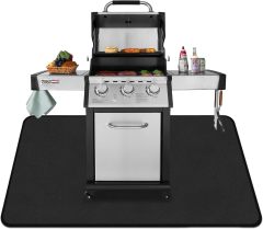 Grill Floor Protection Mat Square BBQ Floor Protection Mat 61x102cm Water-Resistant Oil Resistant Grill Floor Protection Mat for BBQ Grill Fireplace