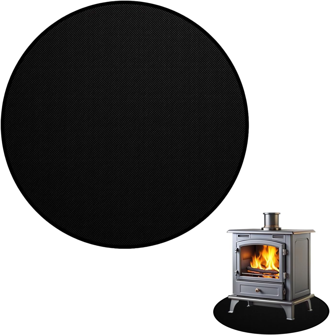 Grill Floor Protection Mat Dia 100cm Round BBQ Floor Protection Mat Water-Resistant Oil Resistant for BBQ Grill Fireplace