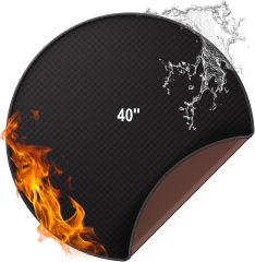Dia 80cm Round BBQ Floor Protection Mat Water-Resistant Oil Resistant Grill Floor Protection Mat for BBQ Grill Fireplace