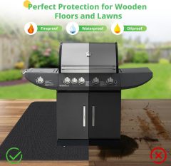 Square BBQ Floor Protection Mat Water-Resistant Oil Resistant Grill Floor Protection Mat for BBQ Grill Fireplace