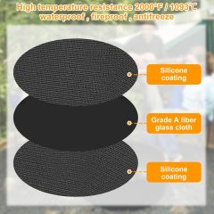 Round BBQ Floor Protection Mat Water-Resistant Oil Resistant Grill Floor Protection Mat for BBQ Grill Fireplace