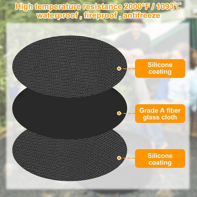 Round BBQ Floor Protection Mat Water-Resistant Oil Resistant Grill Floor Protection Mat for BBQ Grill Fireplace