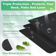 Square BBQ Floor Protection Mat Water-Resistant Oil Resistant Grill Floor Protection Mat for BBQ Grill Fireplace