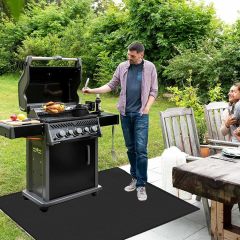 Water-Resistant Square BBQ Floor Protection Mat 91x122cm Fireproof Underlay Grill Floor Protection Mat for BBQ Grill Fireplace