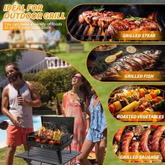 Foldable Barbecue Grill Briefcase with Lid Mini Tabletop Grill for Outdoor Camping Patio and Picnic