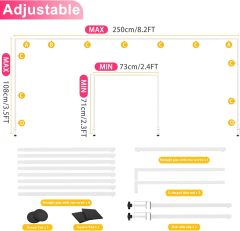 Over The Table Rod Stand Height Adjustable Metal Table Hanging Decor Rod for Party Wedding Anniversary Christmas Decoration