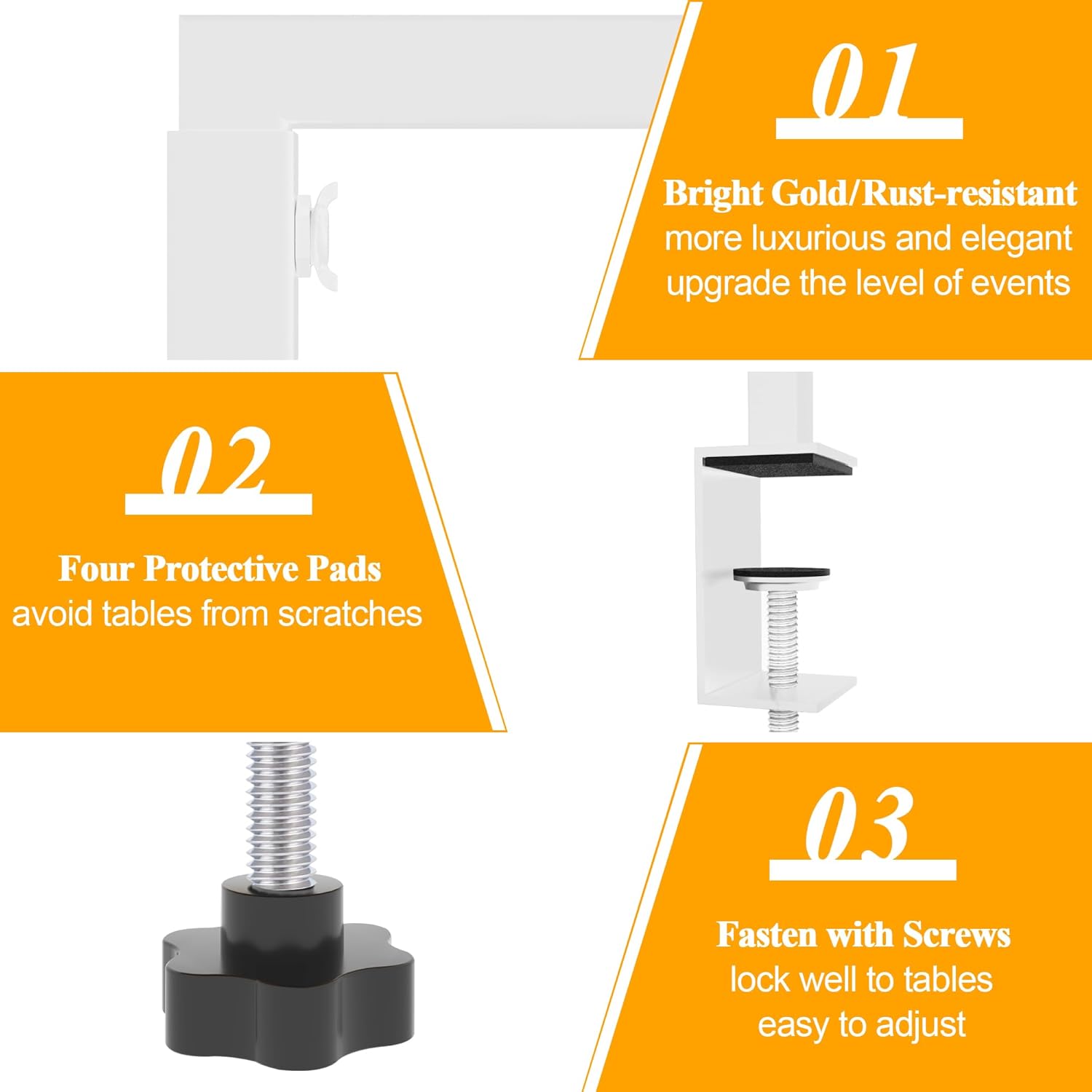 Over The Table Rod Stand Height Adjustable Metal Table Hanging Decor Rod for Party Wedding Anniversary Christmas Decoration