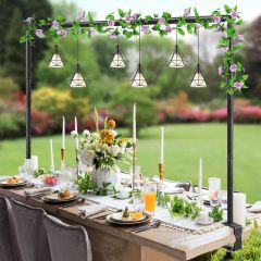 Height Adjustable Over The Table Rod Stand with Clamps for Party Wedding Christmas Decoration