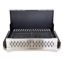 Foldable Charcoal Grill Foldable Barbecue Grill Briefcase with Lid Mini Tabletop Grill for Outdoor Camping Patio and Picnic