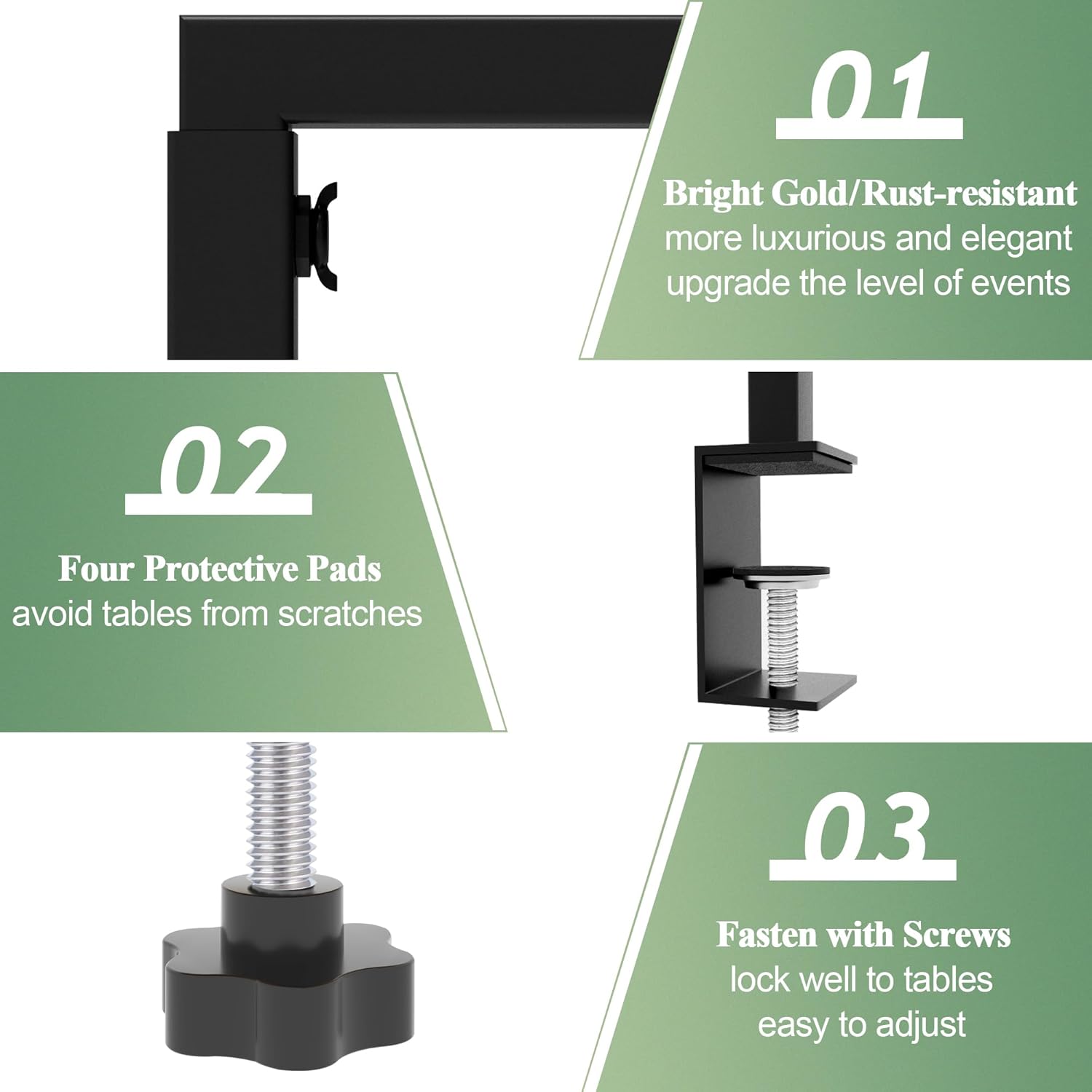 Over The Table Rod Stand with Clamps Height Adjustable Metal Table for Party Wedding Christmas Decoration