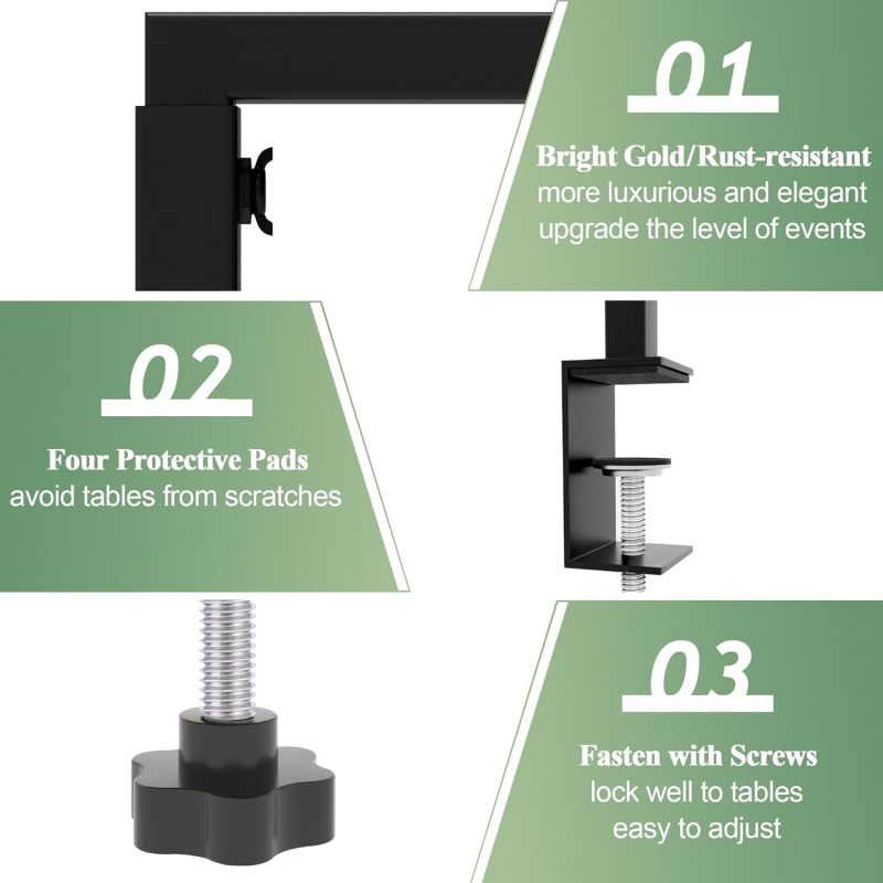 Over The Table Rod Stand with Clamps Height Adjustable Metal Table for Party Wedding Christmas Decoration