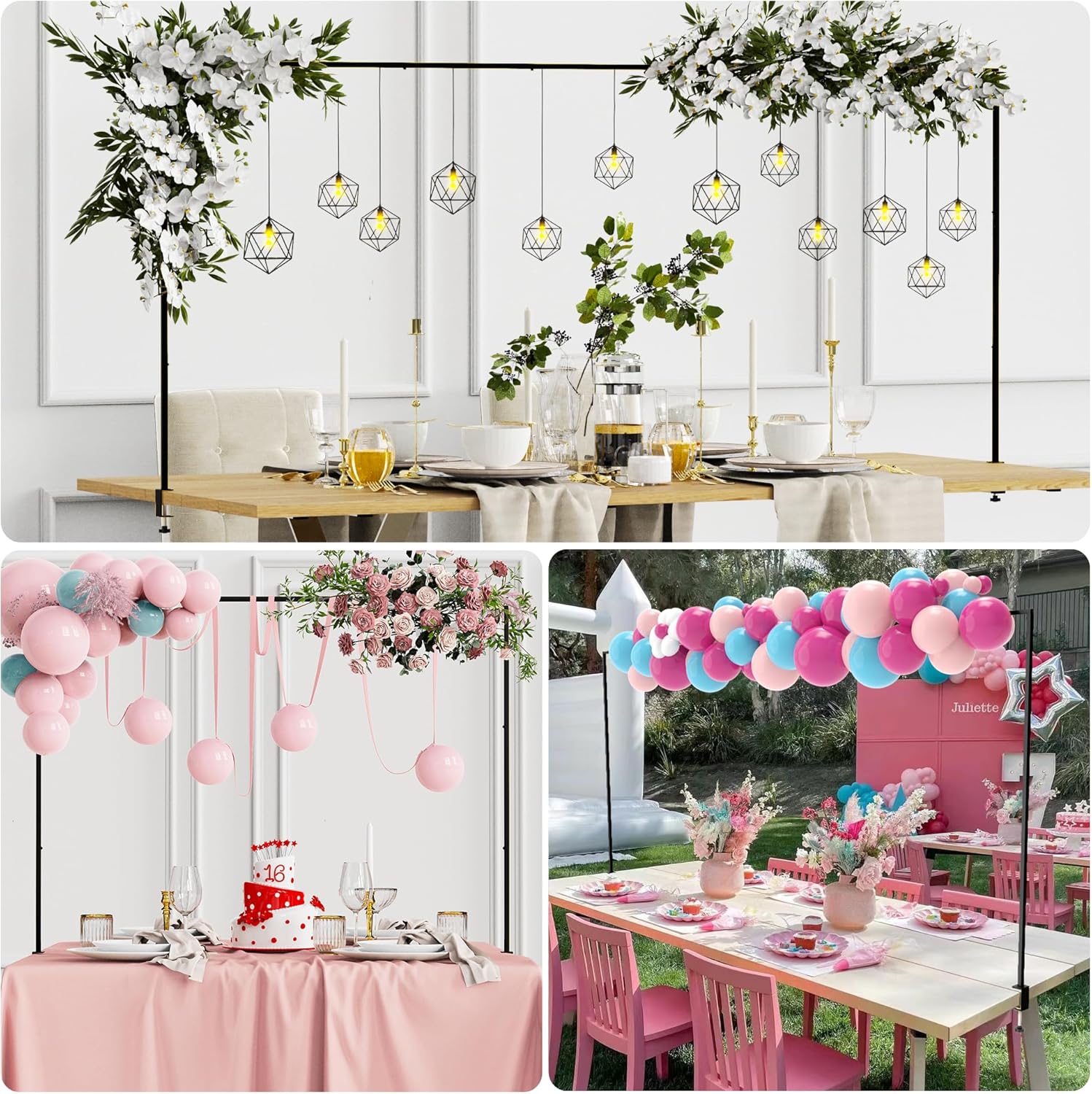Over The Table Rod Stand Decorative table stand Height Adjustable Metal Table Hanging Decor Rod for Party Wedding Anniversary Christmas Decoration