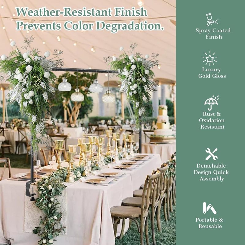 Height Adjustable Over The Table Rod Stand with Clamps for Party Wedding Christmas Decoration