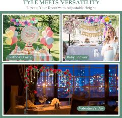 Height Adjustable Over The Table Rod Stand with Clamps for Party Wedding Christmas Decoration