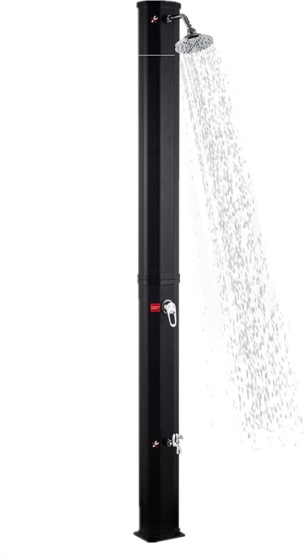 Garden Shower with Water Tank Solar Shower Column Foot Shower Rain Shower Head and Tap For Outdoor Use
