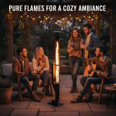 Wood Pellet Patio Heater Fire Pipe- Pellet Stove Fire Pit for Outdoor - Smokeless Flame Garden Fire Pit