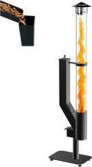 Smokeless Wood Pellet Patio Heater Fire Pipe- Pellet rocket stove Fire Pit for Outdoor - Garden Fire Pit