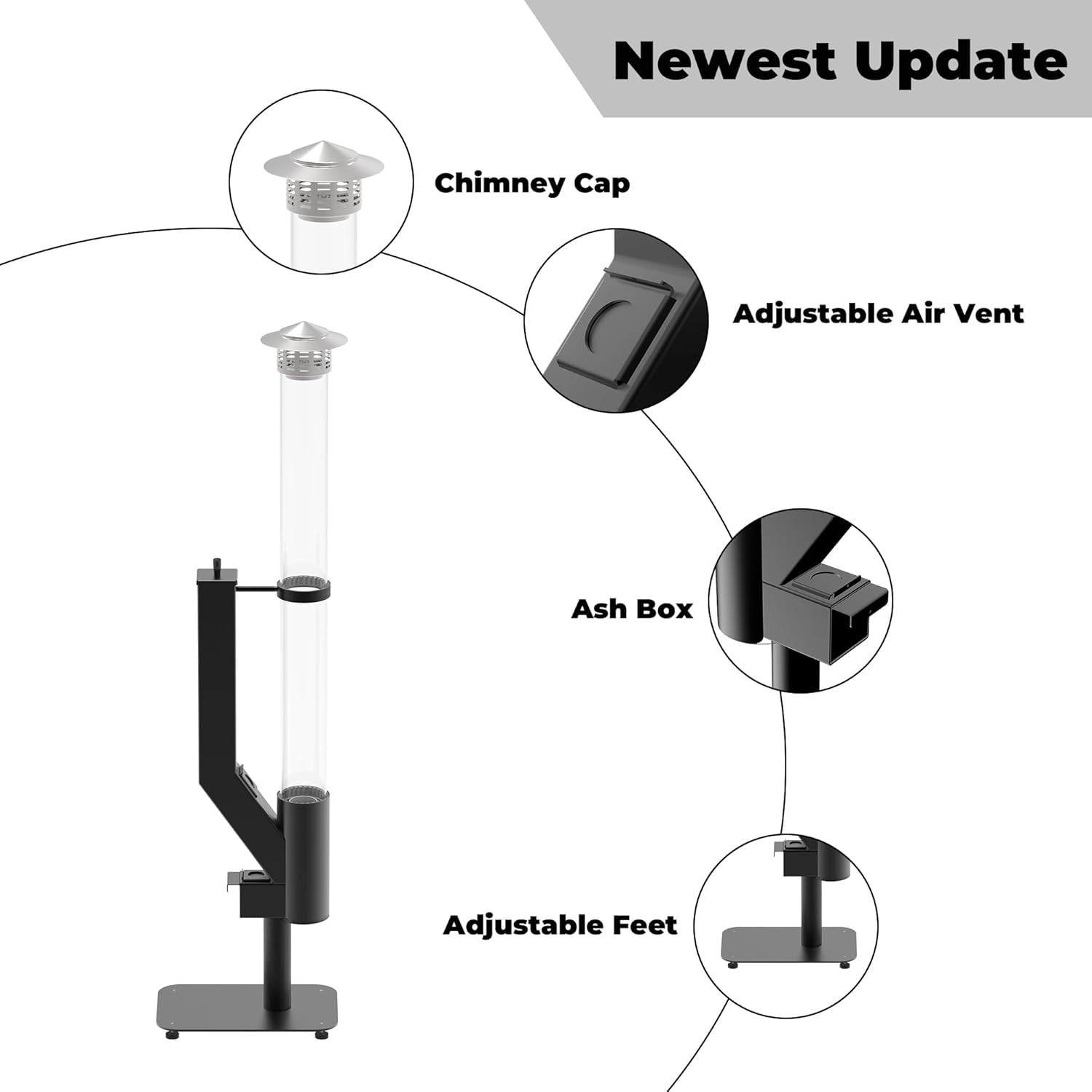 Smokeless Wood Pellet Patio Heater Fire Pipe- Pellet rocket stove Fire Pit for Outdoor - Garden Fire Pit