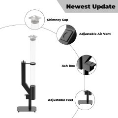 Smokeless Wood Pellet Patio Heater Fire Pipe- Pellet rocket stove Fire Pit for Outdoor - Garden Fire Pit