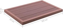 Brown Garden Shower Base Floor Element for Solar Shower Non-Slip Underlay WPC Base Plate for Outdoor Shower