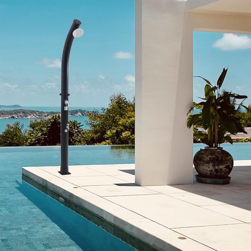 Garden Shower Solar Shower Column with Water Tank Foot Shower Rain Shower Head and Tap For Outdoor Use