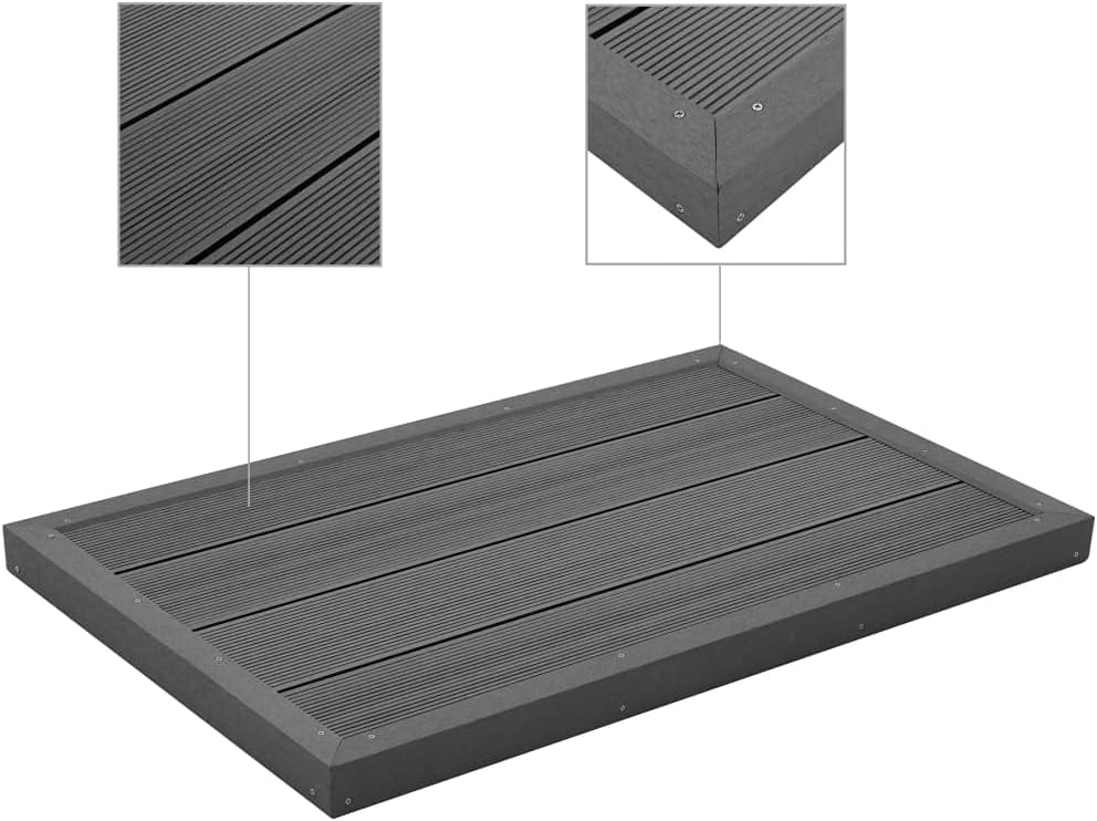 Solar Shower Base Floor Element for Garden Shower Non-Slip Underlay WPC Base Plate for Outdoor Shower