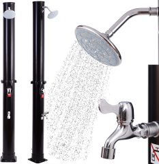 Solar Shower Column Foot Shower Rain Shower Head and Tap Garden Shower with Water Tank For Outdoor Use