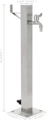 Square Stainless Steel Garden Water Column Water Tap Fountain with Connection UV and Frost Resistant Freestanding Tap