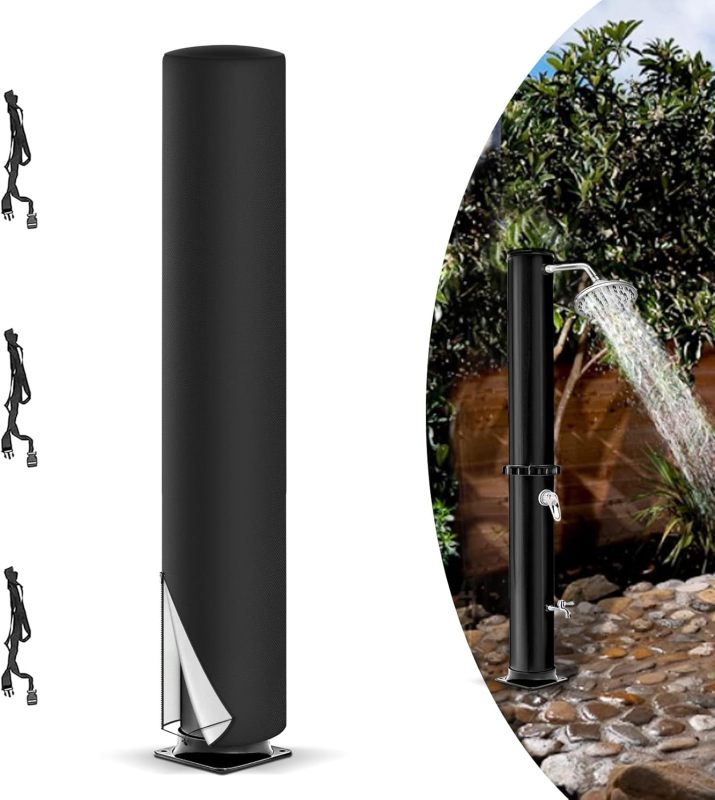 Solar Shower Column Cover Waterproof Windproof UV Protection Outdoor Shower Cover for Garden Shower Pool Shower
