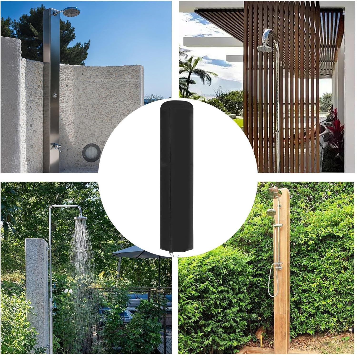 Solar Shower Cover Outdoor Shower Cover Waterproof Windproof UV Protection Shower Cover for Garden Shower