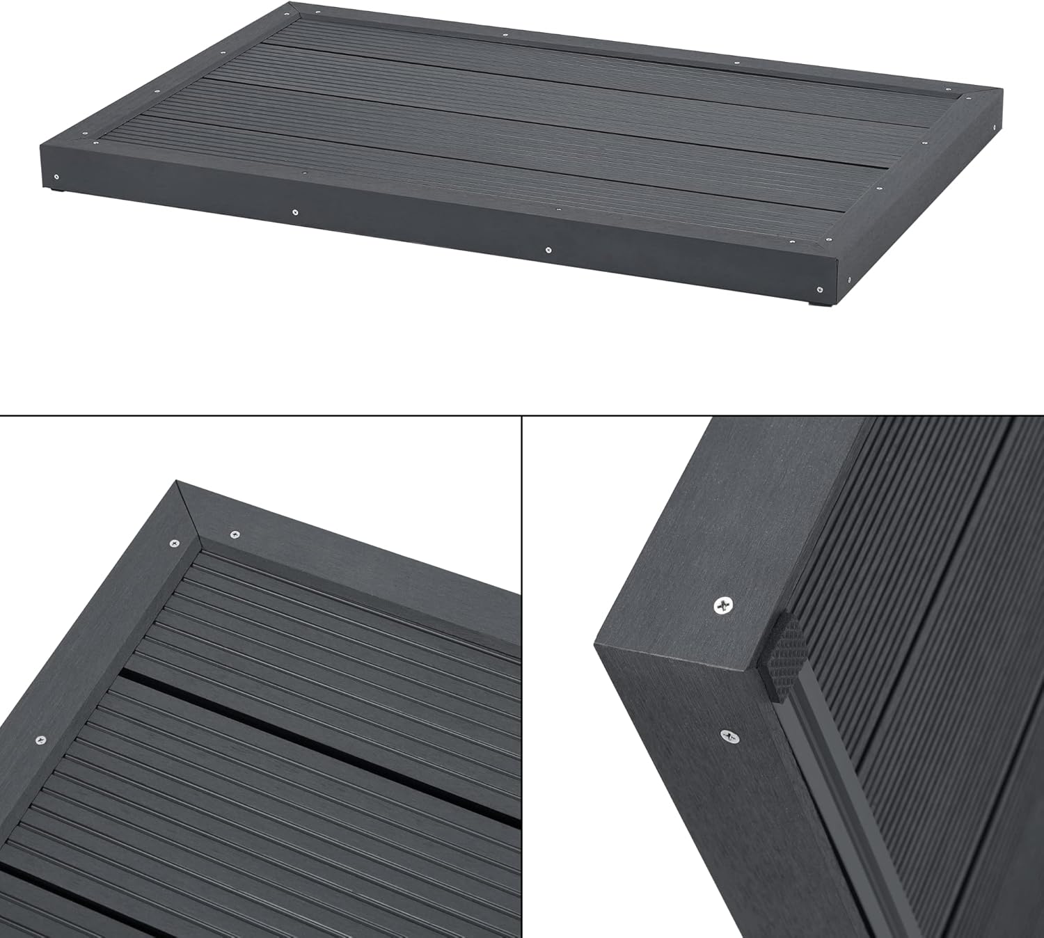 Floor Element for Solar Shower Garden Shower Base Non-Slip Underlay WPC Base Plate for Outdoor Shower